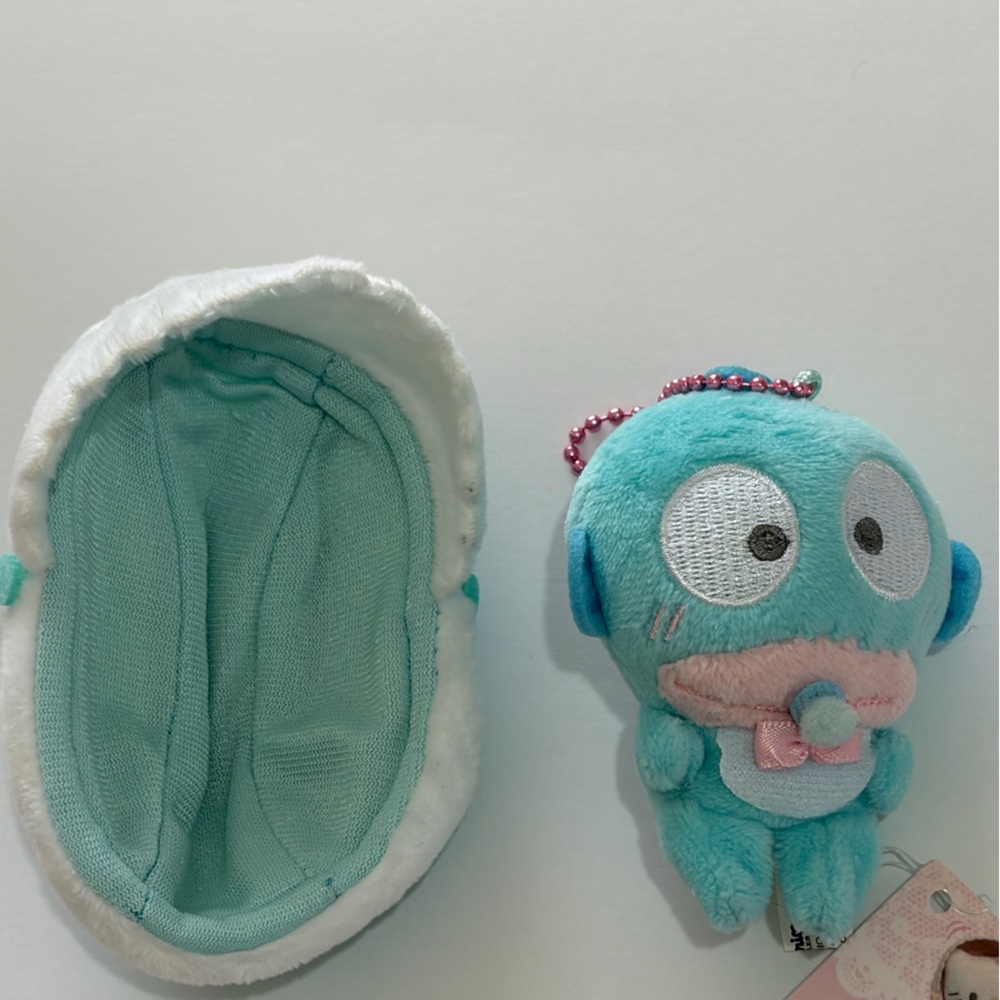 Sanrio Hangyodon Baby Cradle Plush Keychain/Charm - Picture 3 of 4